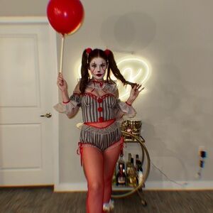 Dolls Kill Striped Clown Costume sewer clown pennywise